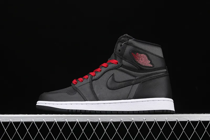 All categories Air Jordan Jordan series basketball shoes Air Jordan 1 High Air Jordan 1 High OG "Black Satin" AJ1 Joe 1 black gray red silk 555088-060